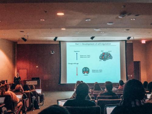 Dr. Silvers presenting on Neurodevelopment of self-regulation